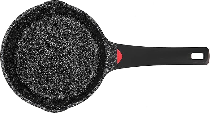 1.3 Quart Sauce Pan with Glass Lid - 6.2 Inch, Non-Stick Ceramic Coating, Induction Compatible, Even Heating - Easy Clean, Non-Toxic, Soft Cool Handle by Cainfy