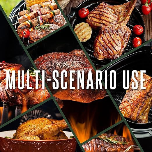 Wireless WiFi Meat Thermometer Digital, Versatile Unlimited Remote Range,Smart Bluetooth Cooking Thermometer with 2 Size BBQ Probes, Flexible Alarm APP LCD Screen for Grill, Air Fryer, Smoker and Oven