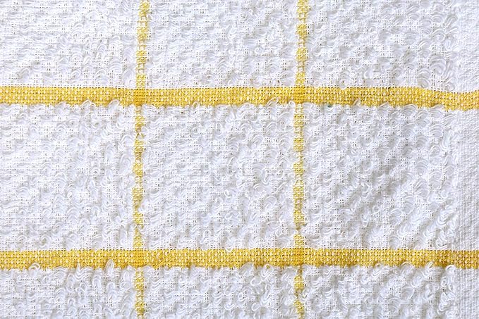 AMOUR INFINI Cotton Kitchen Dish Cloths Set of 8 – Highly Absorbent, Super Soft Premium Terry Cleaning Cloth (12"x12" Inch) Premium Dishcloths for Washing Dishes (Yellow)