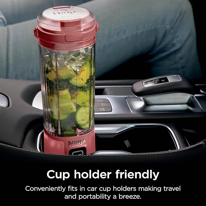 Ninja Blast Portable Blender, Cordless, 18oz. Vessel, Personal Blender for Shakes & Smoothies, BPA Free, Leakproof Lid & Sip Spout, USB-C Rechargeable, Dishwasher Safe Parts, Red Clay, BC151RY