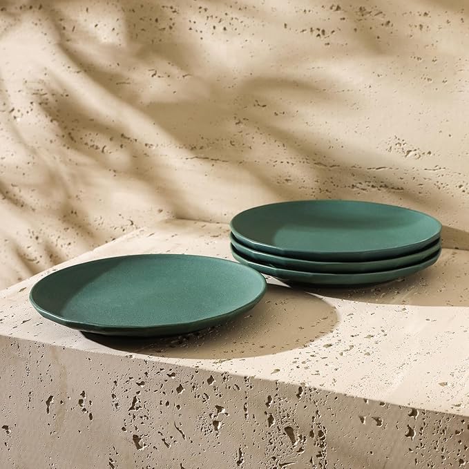 Stone Lain Rio 4-Piece Salad Plate Set Stoneware, Green