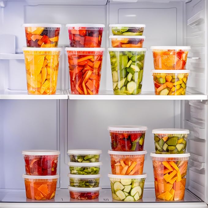 TashiBox 24 oz-30 Sets Plastic Deli Disposable Food Storage Containers With Airtight Lids,Slime, Soup, Meal Prep Containers | BPA Free | Stackable | Leakproof | Microwave/Dishwasher/Freezer Safe