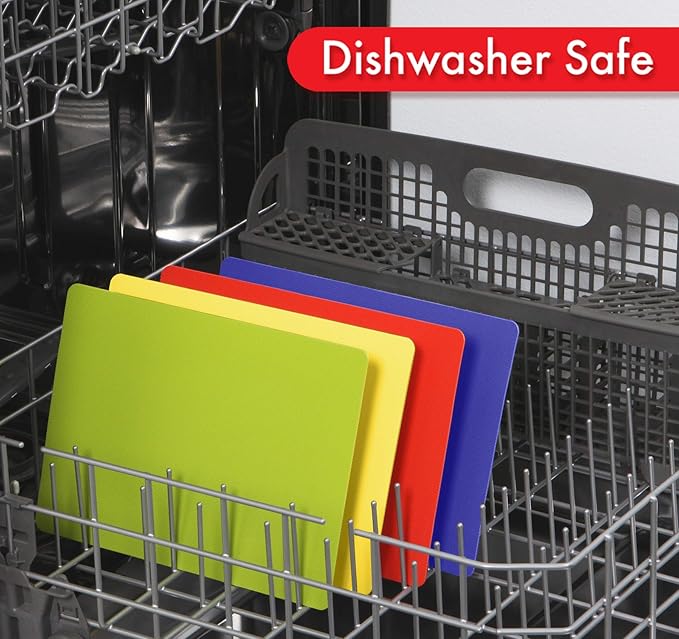 Dexas Heavy Duty Grippmat Flexible Cutting Board Set of Four 8 x 11 inches