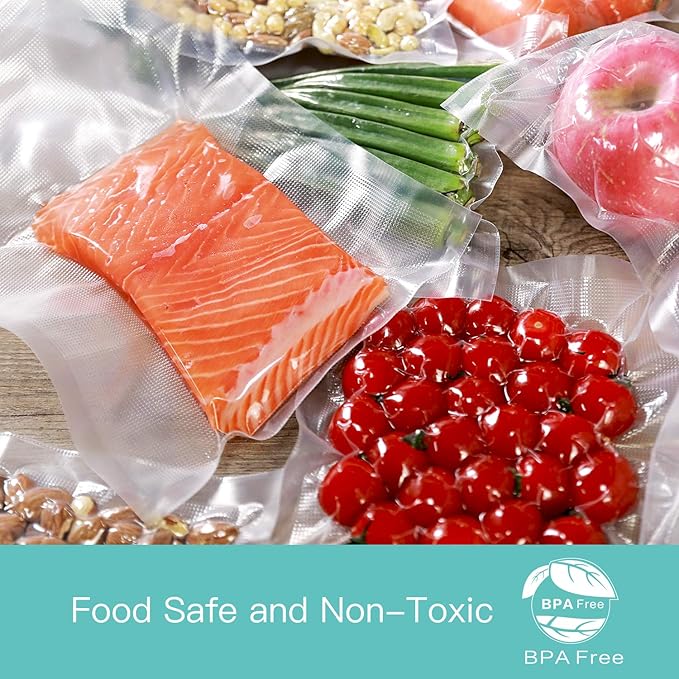 Happy Seal Vacuum Sealer Bags 8" x 50' 2 Pack for Food Saver, Rolls for Custom Fit Airtight Food Storage, Meal Prep or Sous Vide, Commercial Grade Vacuum Seal Freezer Bags