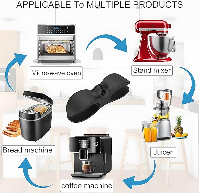 4 Pack Upgraded Cord Organizer for Kitchen Appliances with Self Adhesive Mount - Stick On Cord Organizer for Appliances, Cable Cord Holder Cord Winder for Blender, Mixer, Toaster, Air Fryer (White)