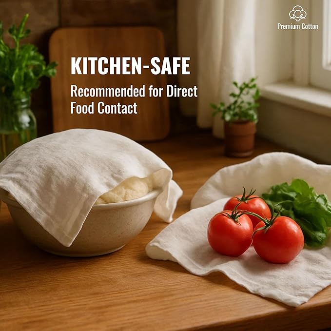 Flour Sack Towels – 24 Pack Cotton Kitchen Dish Towel, Tea Towels for Crafts, Embroidery, Baking, Bread Proofing – Thick, Absorbent, Quick-Dry – 18"x28" Natural