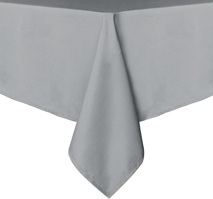 sancua Square Tablecloth - 60 x 60 Inch - Stain and Wrinkle Resistant Washable Polyester Table Cloth, Decorative Fabric Table Cover for Dining Tables, Buffet Parties and Camping, Silver Grey