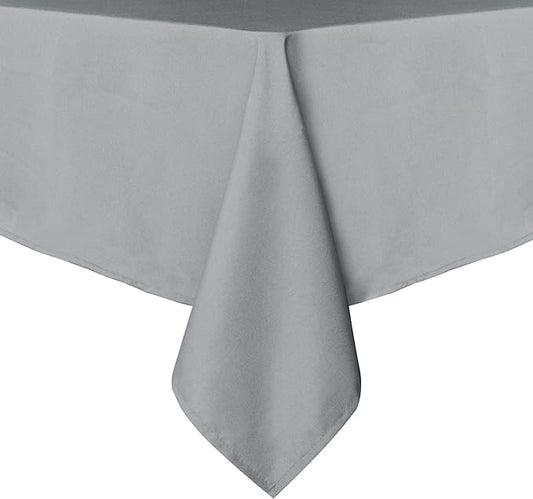 sancua Rectangle Tablecloth - 60 x 102 Inch - Stain and Wrinkle Resistant Washable Polyester Table Cloth, Decorative Fabric Table Cover for Dining Tables, Buffet Parties and Camping, Silver Grey