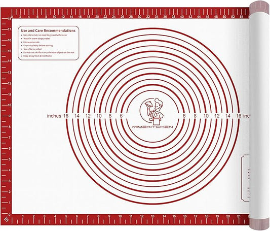 Non Stick Pastry Mat for Rolling Dough Fondant Pie Crust, Macaron Silicone Baking Mat for Mat Extra Large Silicone Mats for Baking Cookie Cakes Pizza Candy Bread