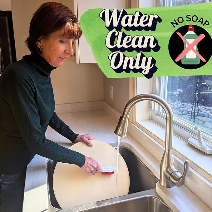 Large Pizza Stone for Oven 16 inch - Round Pizza Stone for Grill with Handles, Wood Pizza Peel and Cutter Set - Baking Stone for Bread - Pizza Making Kit Accessories - Gifts for Food Lovers