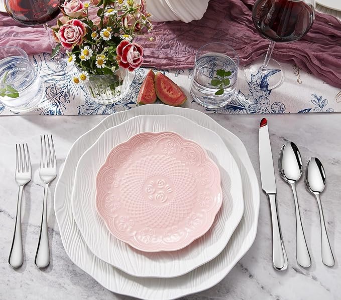 KEAWELL Premium Verona 20-Piece Silverware Set for 4, Heavy Duty – 18/10 Stainless Steel, Brilliant Mirror Finish, Smooth Edges, Dishwasher Safe (20, Silver)