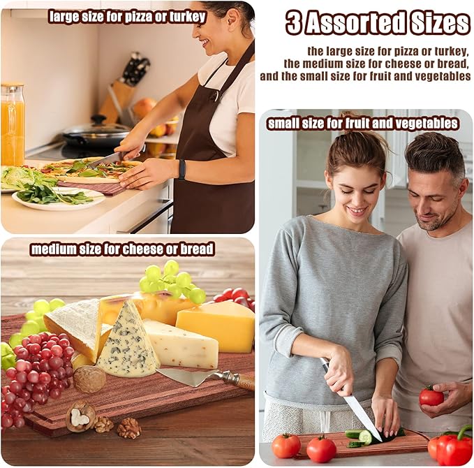 Patelai 12 Pack Large Cutting Boards Bulk Wooden Kitchen Chopping Boards for Crafts DIY Wedding Housewarming Gift(Walnut Wood,12 x 16 Inch)