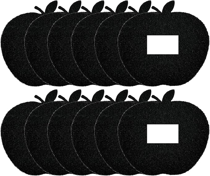 12-Pack Universal Trash Can Odor Absorbing Filters, Activated Charcoal Deodorizer for Trash Cans, Compost Buckets, Countertop and Recycle Bins (Apple)