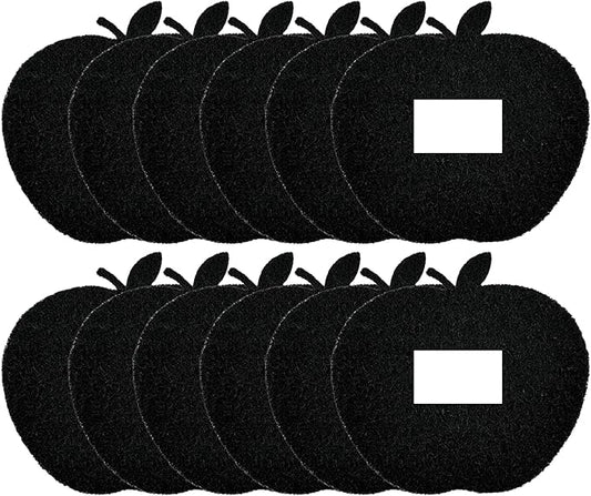 12-Pack Universal Trash Can Odor Absorbing Filters, Activated Charcoal Deodorizer for Trash Cans, Compost Buckets, Countertop and Recycle Bins (Apple)