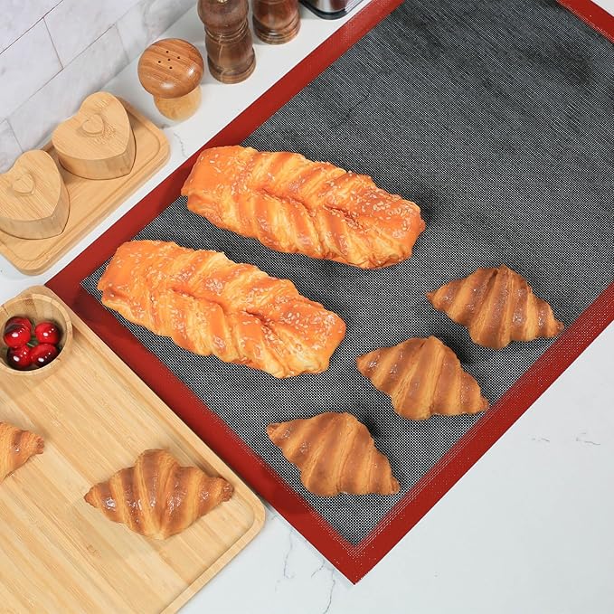 Perforated Silicone Baking Mat for Full Size Sheet Pan, Non-Stick Eclair Baking Mat for 18x26 Commercial Pan, Reusable Cookie Sheet Liner for Commercial Oven Use 1 PCS