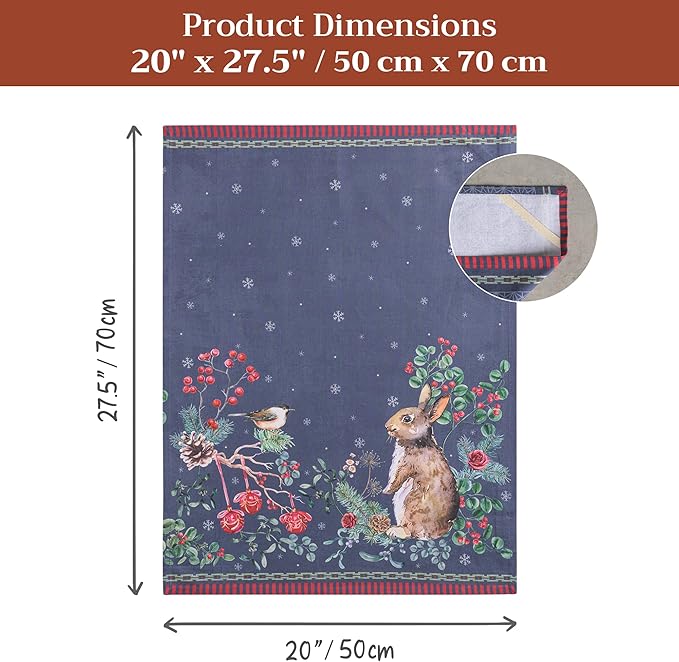 Maison d' Hermine Kitchen Towels Set of 3 100% Cotton 20" x 27.5" Reusable Cloth Tea Dish Towels Absorbent with Hanging Loop for Kitchen Dining Thanksgiving Christmas Decorations (Christmas Joy)