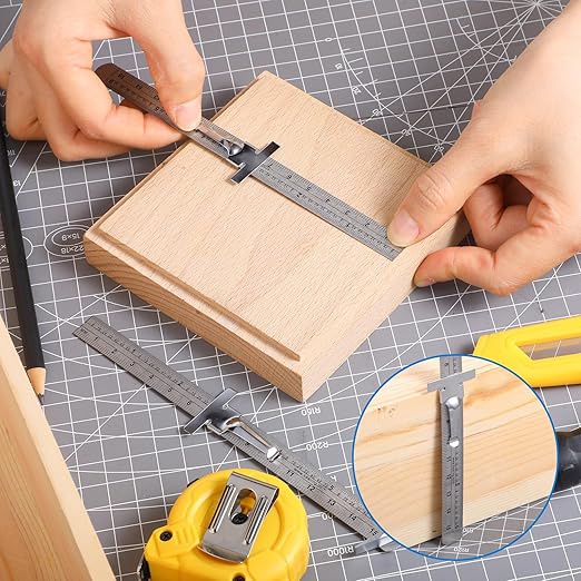 6 Pcs Pocket Ruler with Detachable Clips, Precision Pocket Ruler, Metric Ruler, Stainless Steel Scale Machinist Ruler, Imperial Metric Scale Ruler for School Office Architect Engineer（6 Inch 15 cm）