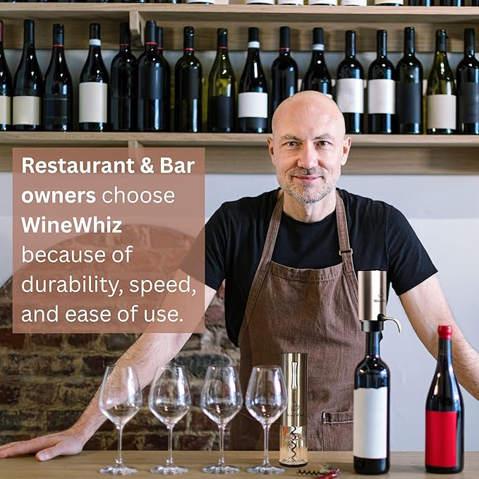 Electric Wine Aerator & Opener Set with Accessories, Rechargeable Automatic Corkscrew, Aerator, Dispenser, Foil Cutter Tool, Stopper, Wine Lovers Gift for Housewarming, Birthday, Registry, Anniversary