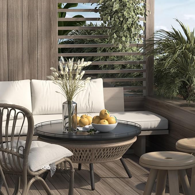 21" Oak Wooden Lazy Susan Turntable for Dining Table, Extra Large Round Lazy Susans Organizer for Kitchen Countertop Charcuterie Boards Cheese Board Organization and Storage Black Home Decor