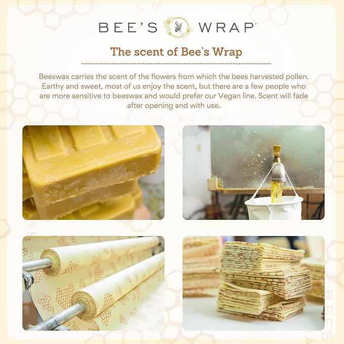 Bee's Wrap Beeswax Wraps for Food - Garden Party 3 Pack (2M 1 Sandwich) Made in USA Reusable & Organic Food Wraps, Sandwich Wrap - Eco-Friendly Alternative to Aluminum Foil & Plastic Wrap