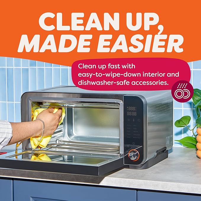 Instant Pot No Preheat Required* 6-Slice Air Fryer Toaster Oven with InstantHeat Technology, 10-in-1, Air Fry, Roast, Bake, Sear Crisp, Toast, Bagel, Broil, Dehydrate, Reheat, and Make Pizza