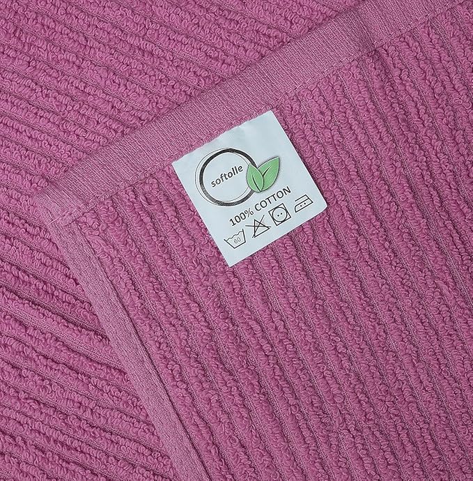 Softolle Bar Mop Towels, Pack of 12-16x19 Inches - 100% Cotton Super Absorbent Towels, Multi-Purpose for Home and Bar Cleaning (Purple Ash)