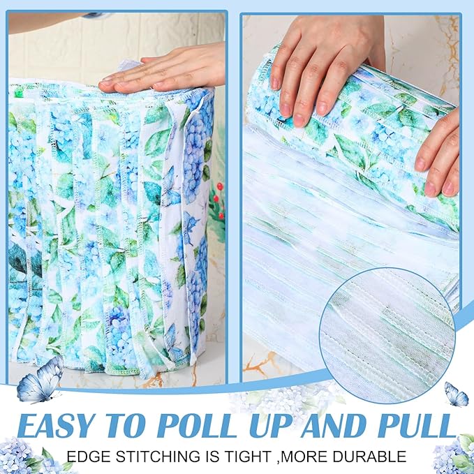 36 Pack Reusable Cleaning Cloths Washable Cotton Kitchen Dish Towels for Home Christmas Party Supplies Bulk, 9.84x11.81in (Hydrangea)