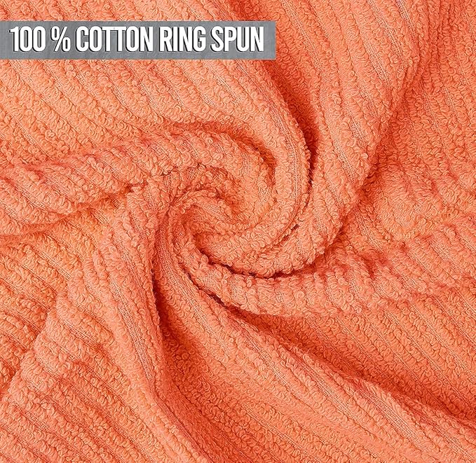 Softolle Bar Mop Towels, Pack of 12-16x19 Inches - 100% Cotton Super Absorbent Towels, Multi-Purpose for Home and Bar Cleaning (Coral)