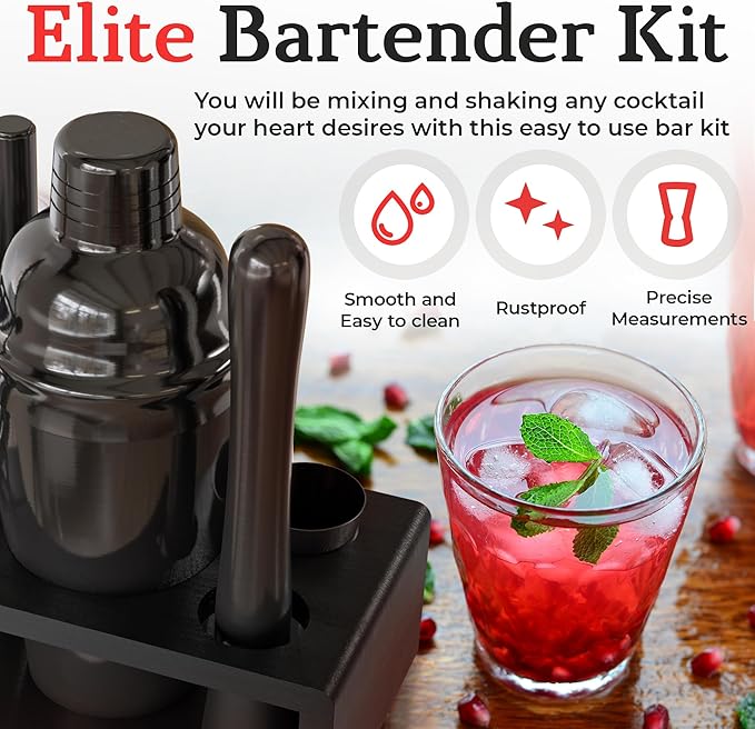 Highball & Chaser Cocktail Shaker Set: Bartender Kit for Home Bar Mixology Cocktail Bar Set Plus E-Book with 30 Recipes