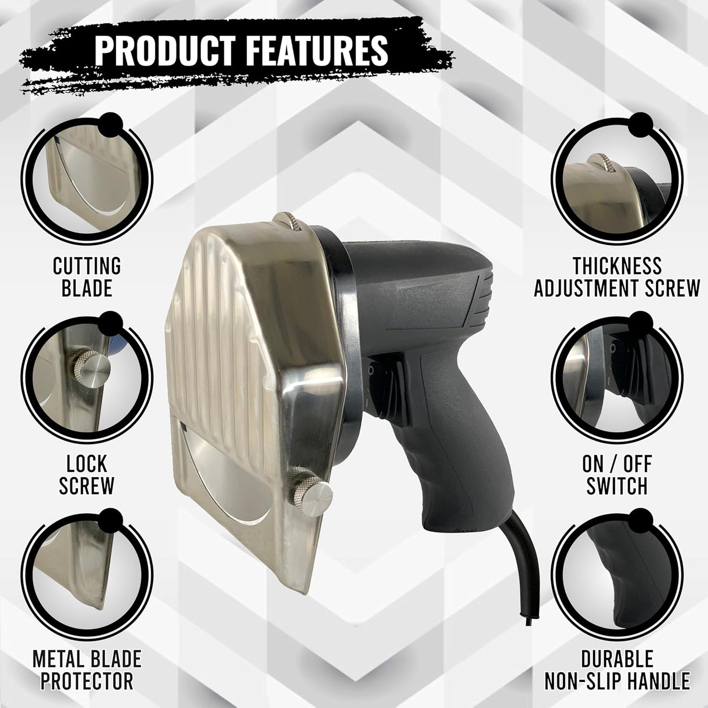 Electric Kebab Meat Slicer Electric Kebab Knife Electric Meat Slicer Shaver With 2 Blades For Cutting Shawarma Doner Kebab - Black