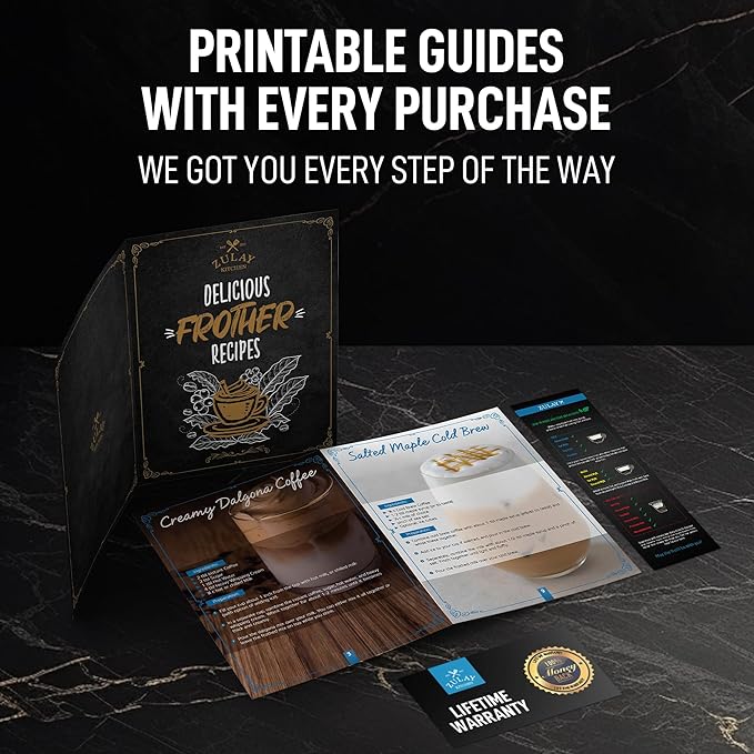 Zulay Kitchen Executive Series Luxury Gift Milk Frother – Handheld Electric Foam Maker for Coffee, Lattes & Hot Chocolate – Deluxe Finish, Ideal Gift for Coffee Lovers