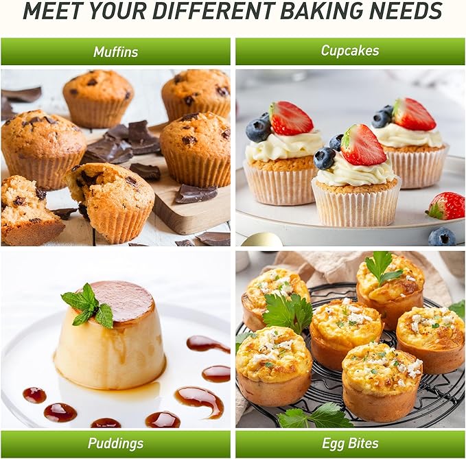 2 Packs 24 Cups Silicone Muffin Pan with Metal Reinforced Frame Mini Size Cupcake Pan Tray Egg Bites Silicone Circle Cookie Molds Muffin Tin Tart Pans Baking Sheet Set for Breakfast Sandwiches