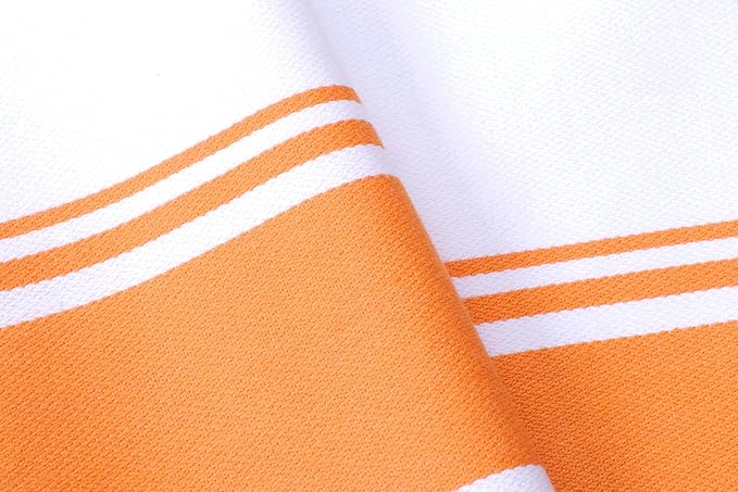 AMOUR INFINI Kitchen Towels Set - Highly Absorbent Super Soft Cotton Dish Towel for Drying Dishes Quick Drying Tea Towels with Hanging Loop - 20x28 Inch (Orange), 100% Cotton Pack of 6