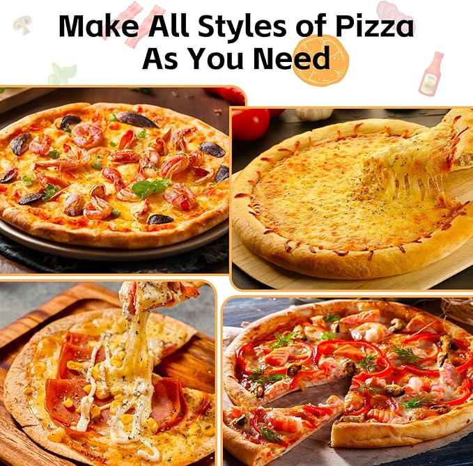 vzaahu Pizza Peel 10 inch, Aluminum Round Spatula, Small Medium Size with 8.6 inch Wooden Handle, Pie Making Light-weighted Tool for Homemade Bread, 2-3 family size