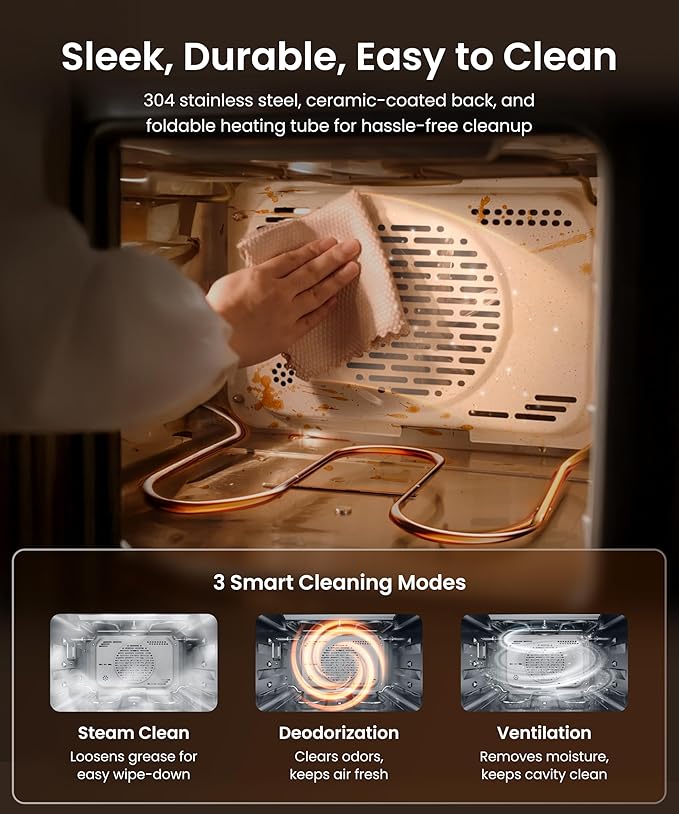 FOTILE HYZK32-E3-B ChefCubii 1.1 cu. ft. 4-in-1 Combi-Steam Oven with Steam-Bake, Air Fry, Convection, Dehydrator Functions, and 50 Preset Menus, Black