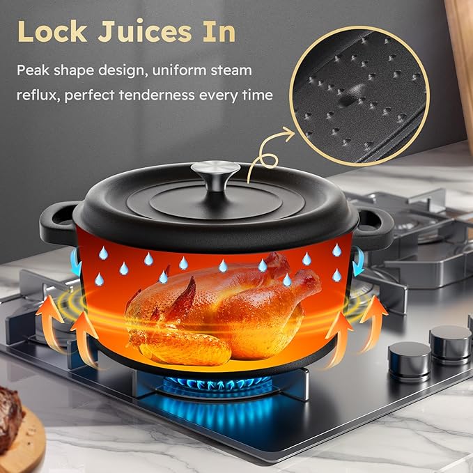 5QT Cast Iron Dutch Oven for Bread Baking, Proofing Basket Sourdough Starter Kit, Bread Making Pan Pot with Lid, Sour Dough Tools Set Includes Lame Supplies, Gifts for Baker