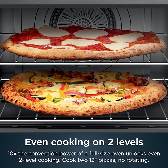 Ninja Air Fryer & Toaster Oven | Prestige Smart XL Countertop Oven | Bakes up to 20 Cookies, Fits up to a 12lb Turkey | Pizza, Toast, Bake, Air Fry & Reheat | 1800 Watts | Stainless Steel | DT501