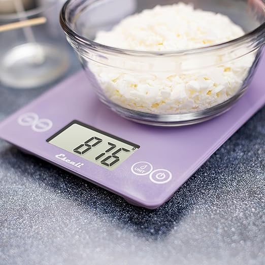 Escali Arti Classic Digital Coffee Scale Espresso Scale and Countertop Food Scale, 15-Pound Capacity, Violet