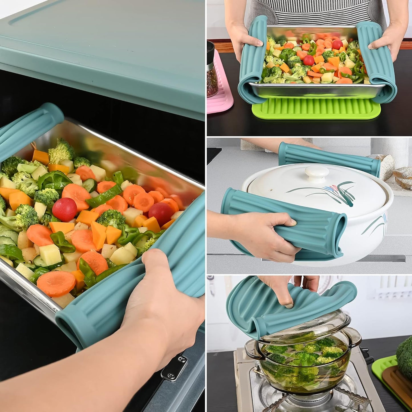 Smithcraft Silicone Trivets Mats for Hot Dishes and Hot Pots, Hot Pads for Countertops, Tables, Pot Holders, Spoon Rest Small Drying Mats Set of 2 Color Brown