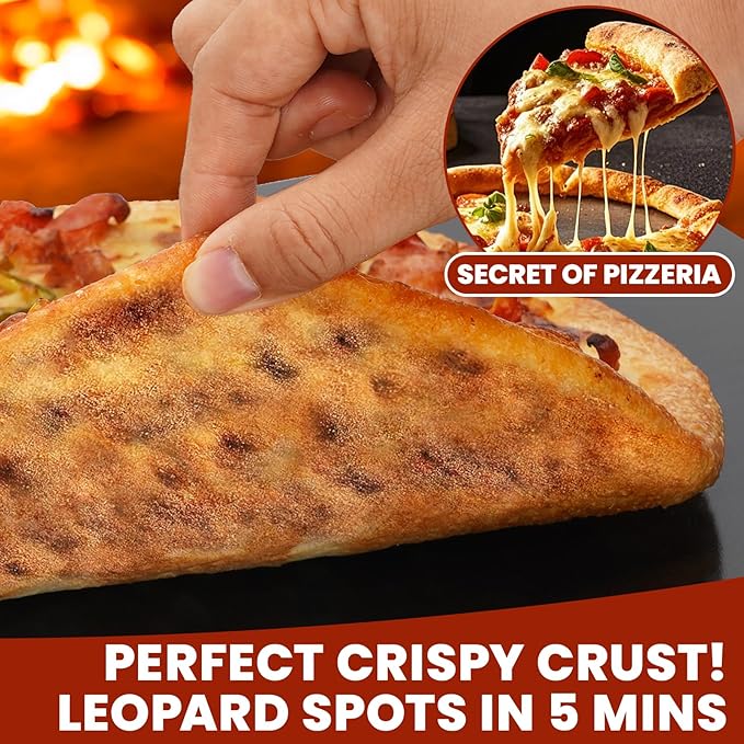 1MORE Pizza Steel for Oven,13"x13"Steels Pizza for Grill,1/4" Thick Pre-Seasoned Pizza Cooking Steel for Artisan Pizza, Bread, BBQ Restaurant-Quality Crisp Crust | Perfect for Oven Baked