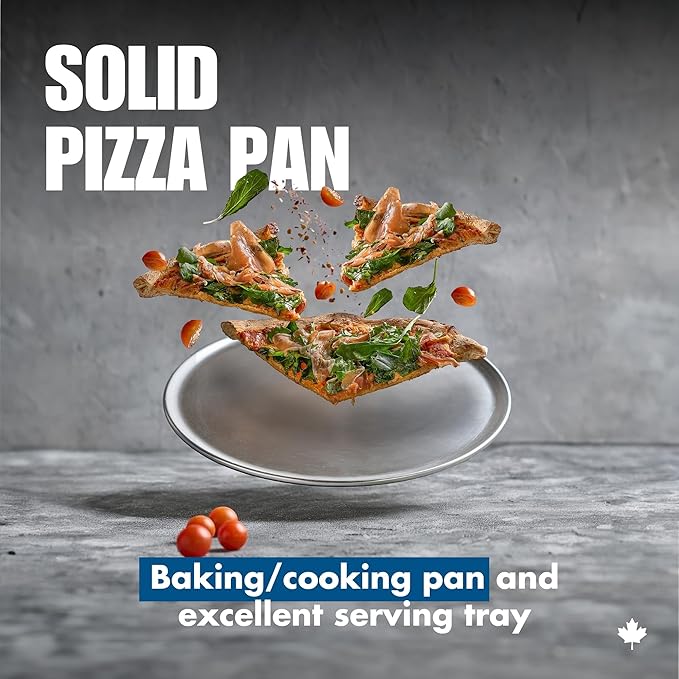 Norjac 14 Inch Pizza Pan, 2 Pack, Round Aluminum Pans, Baking Tray for Oven, Rust-Free, Durable & Long Lasting