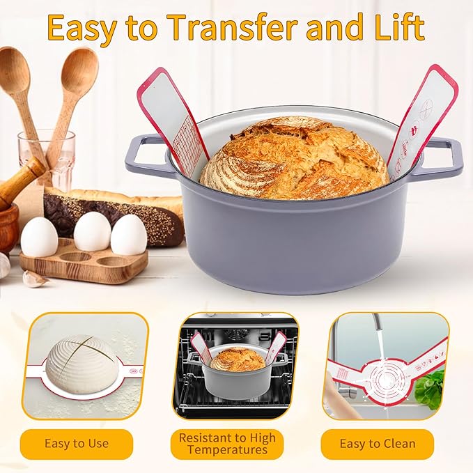 Banneton Proofing Basket Set,10 Inch Round & Oval Natural Rattan Sourdough Bread Proofing Basket Reusable Bread Baking Supplies with Sourdough Starter Jar, Perfect for Artisan Loaf Shaping