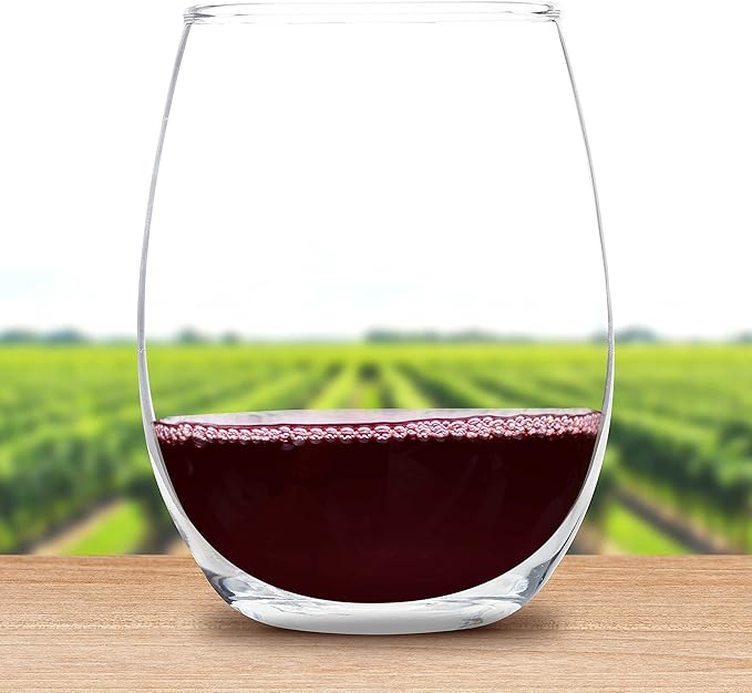 DISCOUNT PROMOS Stemless Wine Glass 9 oz. Set of 10, Bulk Pack - Great for Wedding Favors, Bachelorette Party and More - Clear Bottom Color