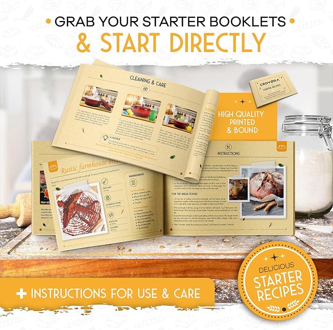 6 QT Enameled Cast Iron Dutch Oven for Bread Baking with Lid - Incl. Sourdough Bread Baking Supplies like Banneton Bread Proofing Basket, Cast Iron Bread Oven, Bread Pan, bread making tools