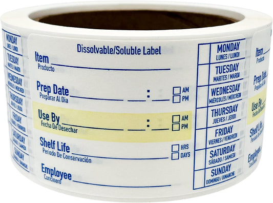 2x3 Dissolvable Food Labels, 250 Label Stickers, Bottle Labels for Storage Bins, Sticker Labels for Food containers, (250, Blue)