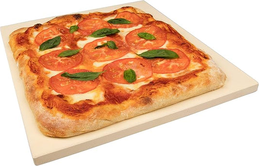 CucinaPro Pizza Stone for Oven, Grill, BBQ- Extra Thick 5/8" Cordierite Rectangular Baking Stone for Better Cooking- 16" x 14" Pan- Holds High Temp For Crispy Crust- Kitchen Essential Must Have Gift