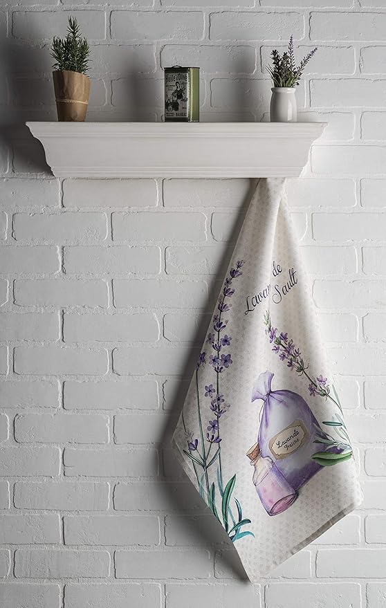 Maison d' Hermine Kitchen Towels Set of 3 100% Cotton 20" x 27.5" Reusable Cloth Tea Dish Towels Absorbent with Hanging Loop for Kitchen Dining Thanksgiving Christmas Decorations (Kelim - Infinity)