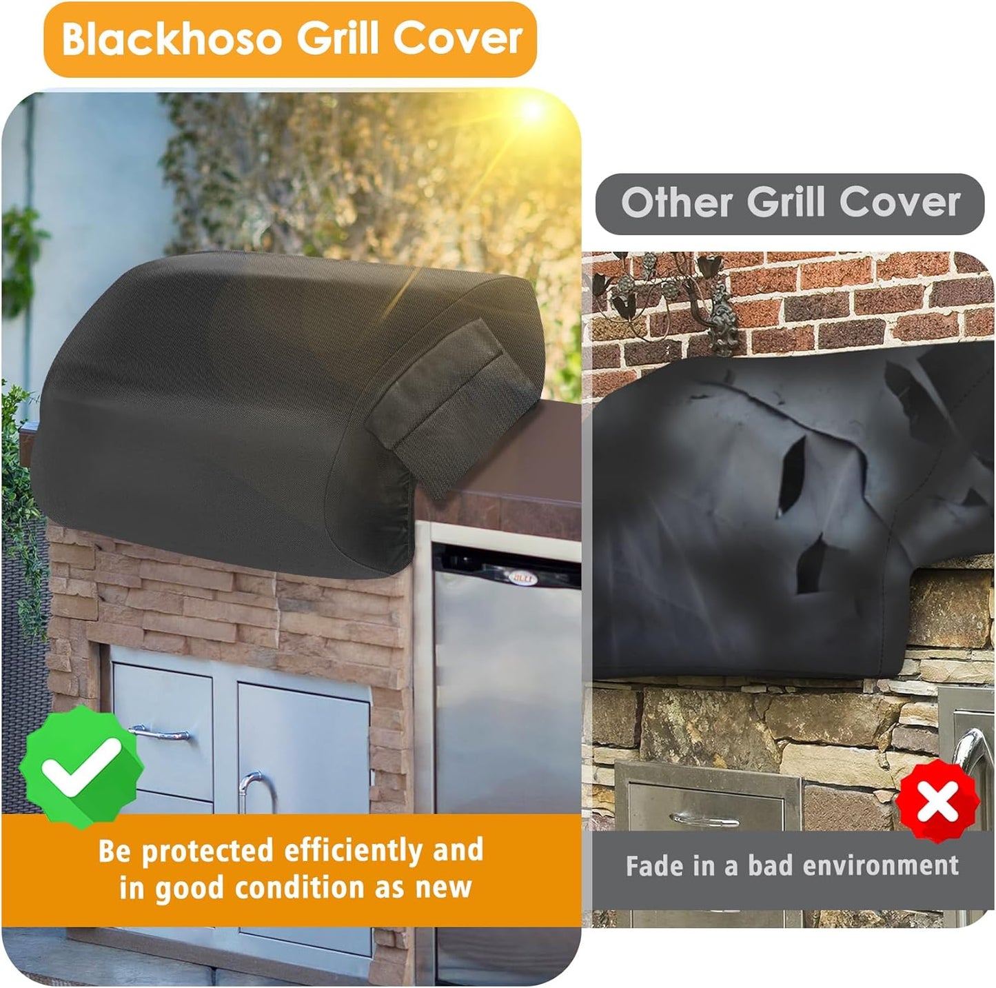 Built-in Grill Cover for Blaze 32 Inch 4-Burner Gas Grill, Cover for Bull Outdoor Built-in Gas Grills 32 Inch, Wateproof Island BBQ Grill Top Cover, Outdoor Kitchen Grill Head Cover