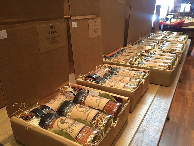 Hot Stuff Gift Set of 4 ~ Gift Set by High Plains Spice Company ~ Gourmet Meat and Veggie Spice Blends & Rubs For Beef, Chicken, Veggies & All Recipes ~ Spice Blends Handcrafted In Colorado, USA