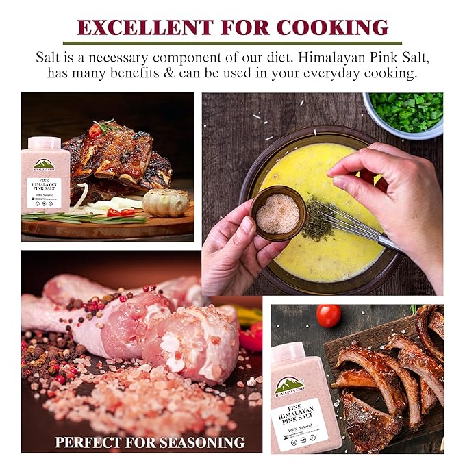 Himalayan Chef Himalayan Pink Salt - 5 lbs Fine Grain Plastic Jar - 100% Natural and Pure Gourmet Crystal - Contains 84 Essential Minerals | Kosher and Vegan Certified